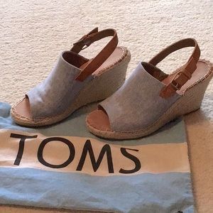 Toms Chambray Wedge Sandal